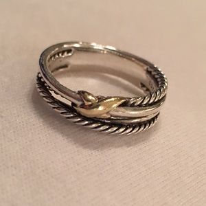 David Yurman X crossover ring with 18K gold